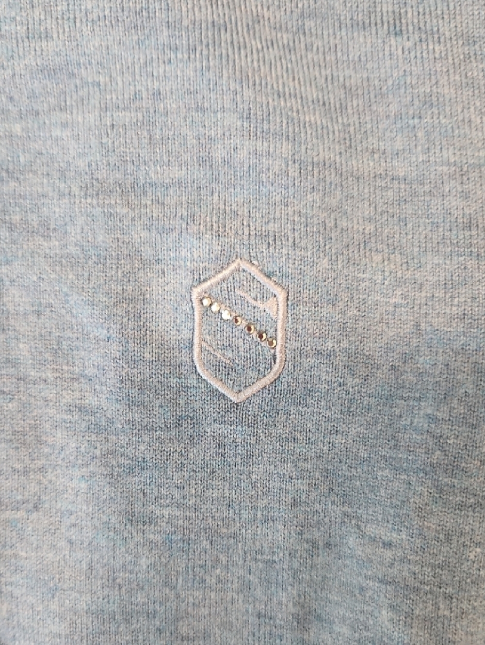 Women's Blue Samshield Turtleneck Sweater with Subtle Emblem - Picture 3 of 4